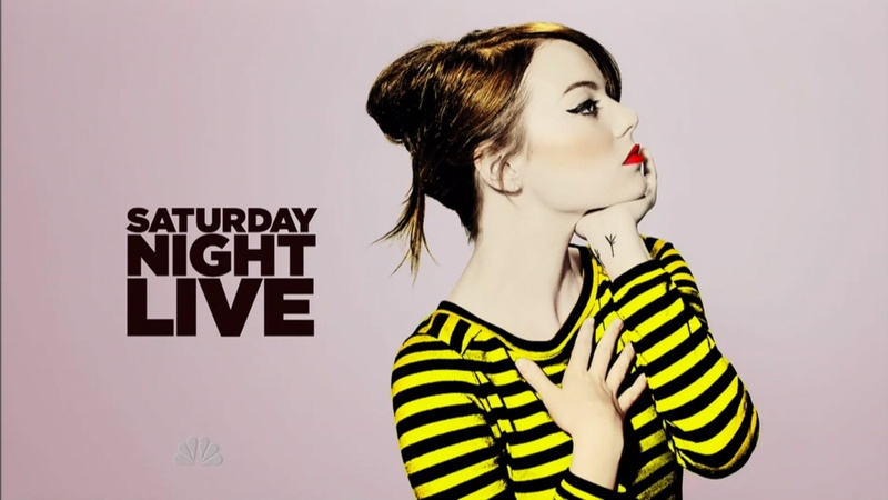 one person, front view, text, waist up, indoors, SNL, casual clothing, women, emma, 1080P, striped, young adult, looking, stone, Emma Stone, beauty, young women