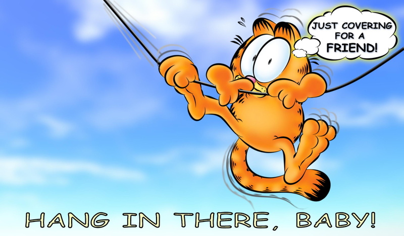 funny, hang, 3d and abstract, comic, 1080P, cartoon, baby, garfield