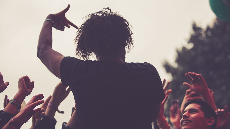 lifestyles, gesturing, enjoyment, Rapper, music, adult, positive emotion, human body part, festival, human limb, limb, crowd, 1080P, arms raised, outdoors