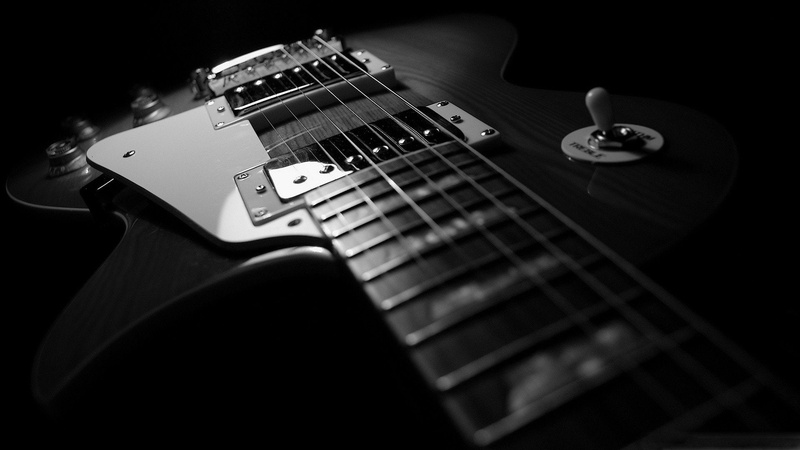 music, gibson, guitars, monochrome, les, abstract, paul, 1080P
