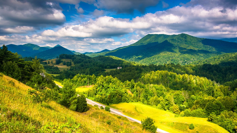 cloudy, mountains, clouds, white, blue, 5k, USA, forest, sky, Appalachian, 4K