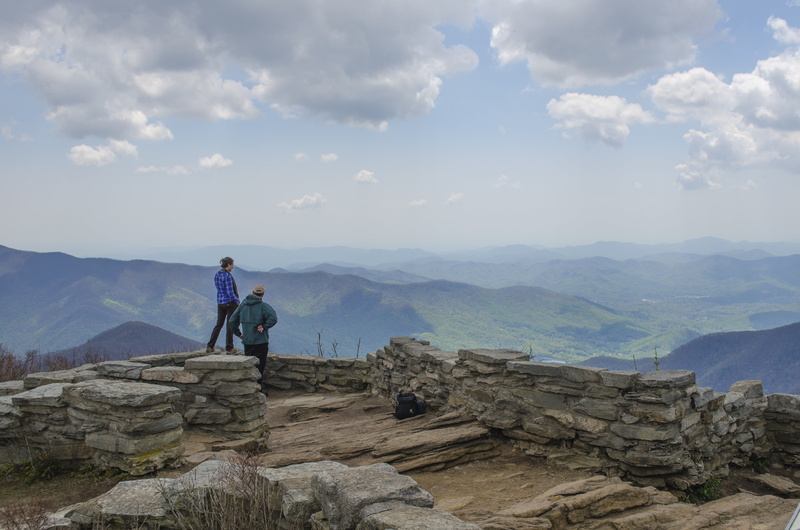 real people, one person, 4K, leisure activity, scenics - nature, outdoors, tranquil scene, sky, mountain, scenic, standing, north carolina, america, rock - object