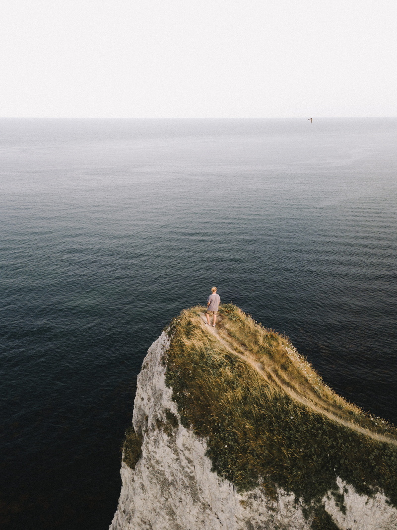 water, fort, landscape, nature, tower, hill, female, drone, island, travel Destinations, clif, cliff, travel, europe, lighthouse, tourism, sea shore, 4K