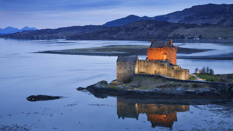 river, lake, 1920x1080, near, side, 1080P, mountain, world, gray, castle