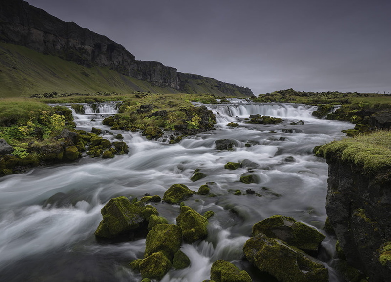 rocks, Skaftafell, scenics, Iceland, time, time lapse photography, nature, outdoors, photography, mountain, stream, lapse, landscape, cliffs, waterfall
