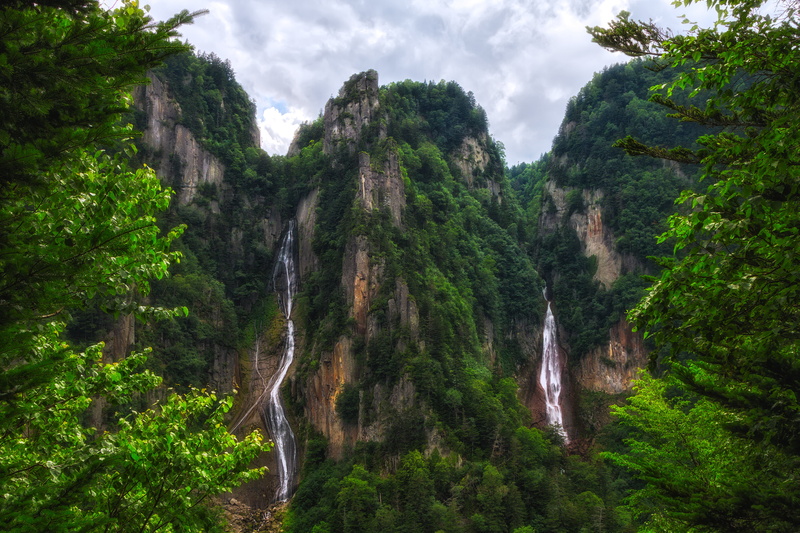 tree, Daisetsuzan, 夏, green, 5K, near, scenics, sky, outdoors, mountain, nature, rock - Object, landscape, cloudy, trees, cliff, Avatar, Japan, travel