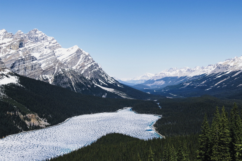 beauty in nature, scenics - nature, canada, no people, sunrise, snow, 5K, clear sky, west canada, cold temperature, winter, jasper, snowcapped mountain