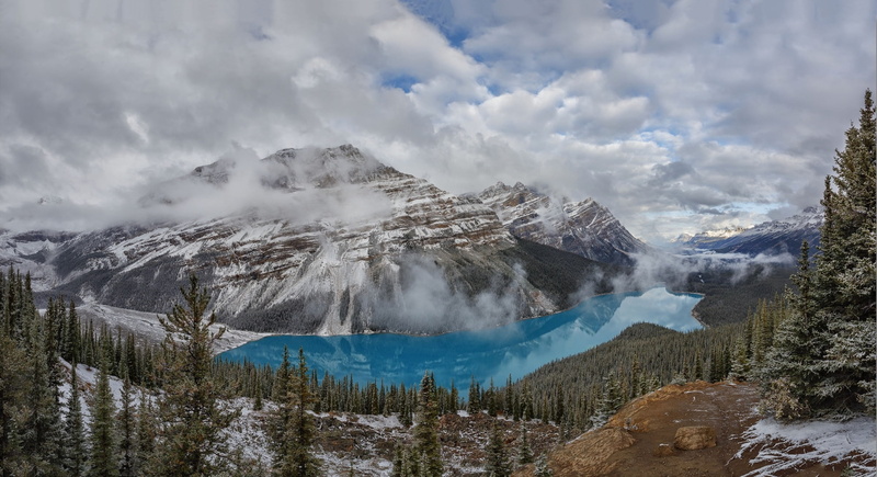 Alberta, Peyto Lake, 1080P, mountains, nature, Banff National Park, Canada