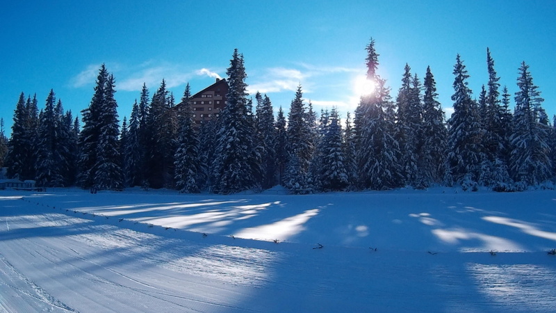 high tatras, sunshine, beauty in nature, no people, scenics - nature, hotel, slovakia, nature, snow, frozen, tranquil scene, outdoors, non-urban scene