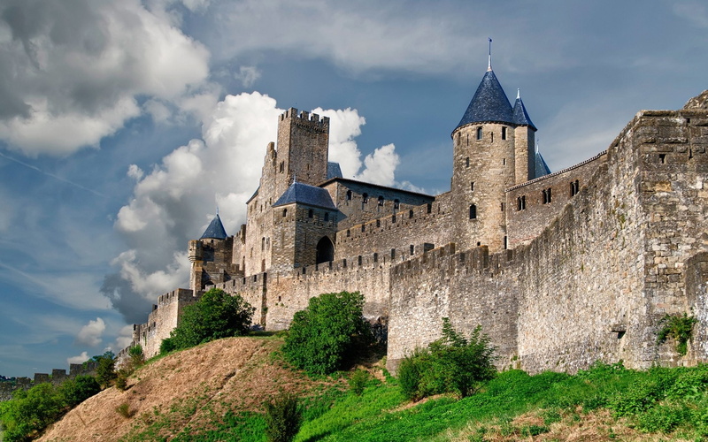the past, architecture, travel, built structure, fort, nature, history, building, stone wall, old, low angle view, Castles, outdoors, building exterior