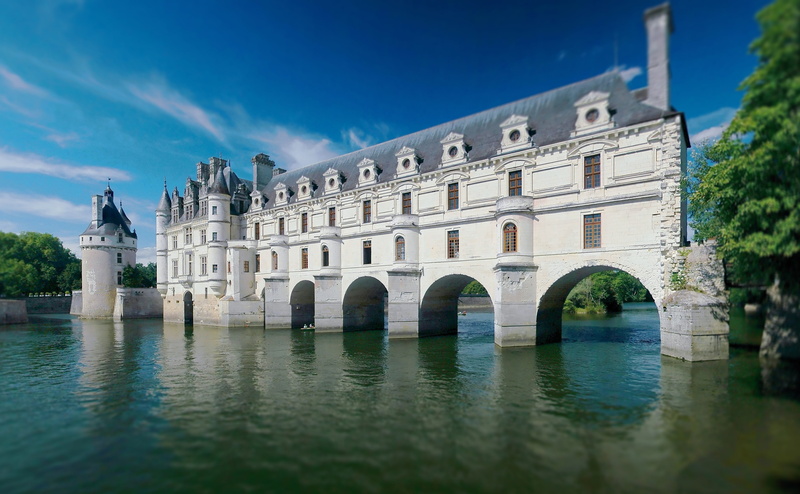 white, concrete, flowing water, arch, built structure, tree, 4K, Chenonceau, reflection, building, history, the past, city, sky, outdoors, travel destinations