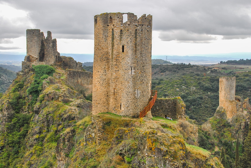old town, old, old ruin, stone, ancient, landscape, mountain, views, tranquil scene, land, tranquility, the past, medieval, france, beauty in nature, day