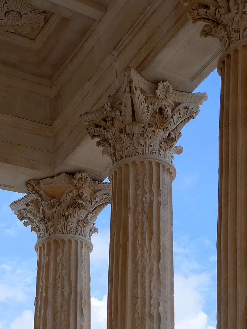 outdoors, ceiling, columns, architecture, carving, craft, travel destinations, colonnade, cloud - sky, building exterior, history, capitals, tourism, ornate