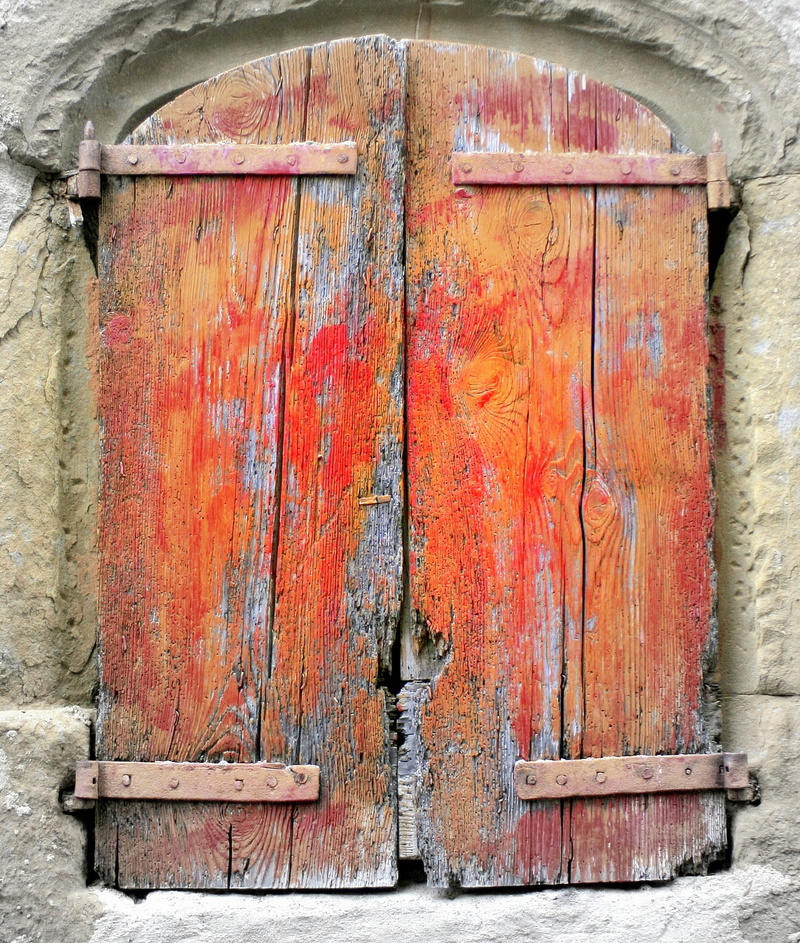 close-up, deterioration, shutters, damaged, day, frame, brown, old-fashioned, metal, fr, house, wood, protection, door, built structure, brick, entrance