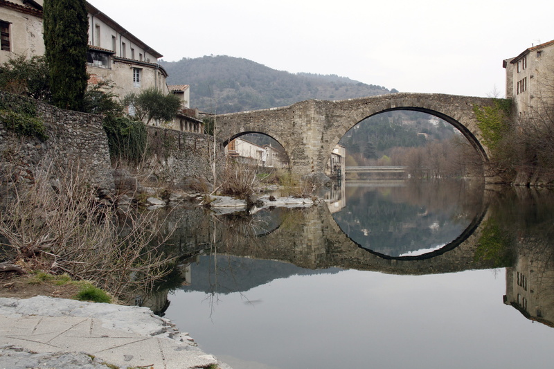 languedoc, day, reflection, nature, new bridge, landscape, arch bridge, gard, a historical monument, 2K, no people, mountain, arch, the vigan, arched