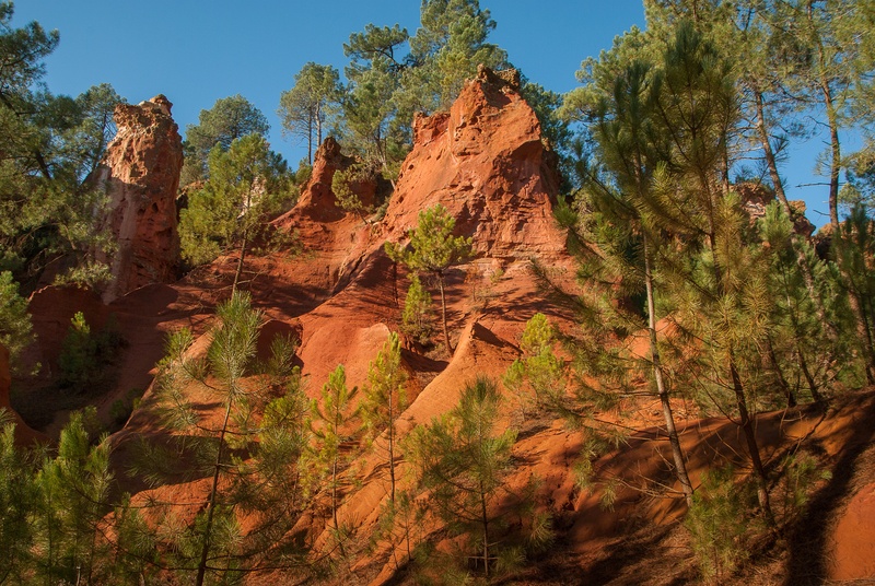 roussillon, outdoors, uSA, scenics - nature, landscape, tranquil scene, sandstone, 4K, physical geography, day, non-urban scene, rock, red, france, plant