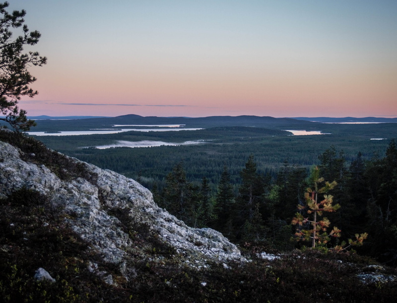 beauty in nature, tranquil scene, clear sky, mountain, nature, finland, scenics - nature, rock, lake, sky, environment, kuusamo, no people, mountain range
