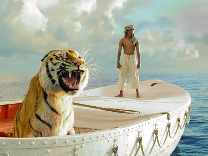full length, young adult, awards, pi, film, water, best, 1080P, people, sea, movie, academy, cloud - sky, nautical vessel, one animal, nature, day, nom