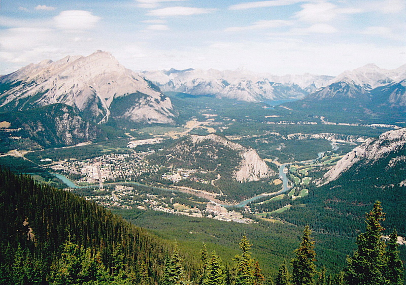 alberta, mountain, canada, banff, 3d and abstract, sulphur, ranges, capped, 1080P, sulphur mountain, photograph, white
