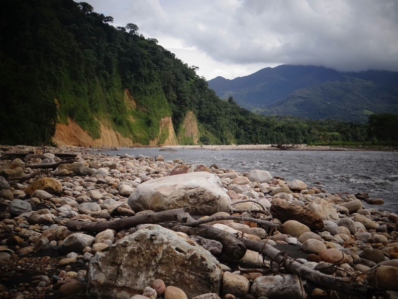 outdoors, cloud - sky, rock - object, shore, valley, rock, day, flowing, flowing water, geographical feature, stone, mountain range, cove, bay, sky, loch