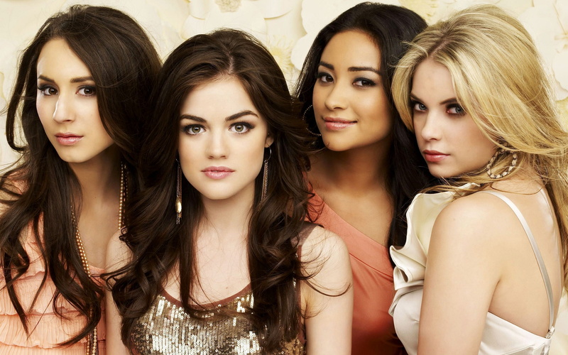 Troian Bellisario, headshot, hairstyle, Lucy Hale, group of people, nightlife, portrait, Shay Mitchell, fashion model, adult, beautiful people, actress