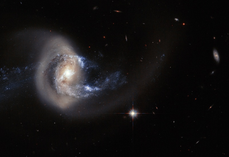 ngc 7715, star field, haze, illuminated, arms, merging, star, space, tranquility, night, sky, tranquil scene, space exploration, ngc 7714, astronomy, scenics - nature
