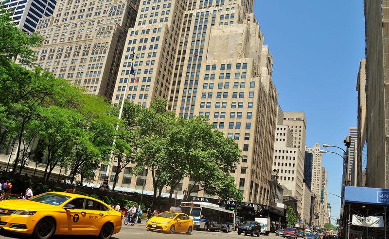 symbol, skyscraper, road, new york, taxi, mode of transportation, city, new, yellow, city life, day, car, land vehicle, excellent, history, plant, city street