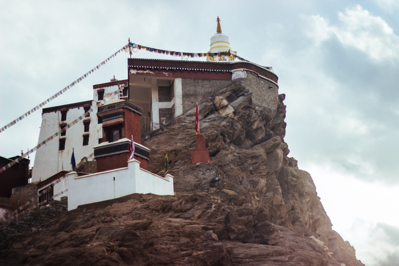outdoors, building, low angle view, leh, religion, building exterior, monastery, architecture, belief, no people, buddhism, sky, 5K, spirituality, cloud - sky