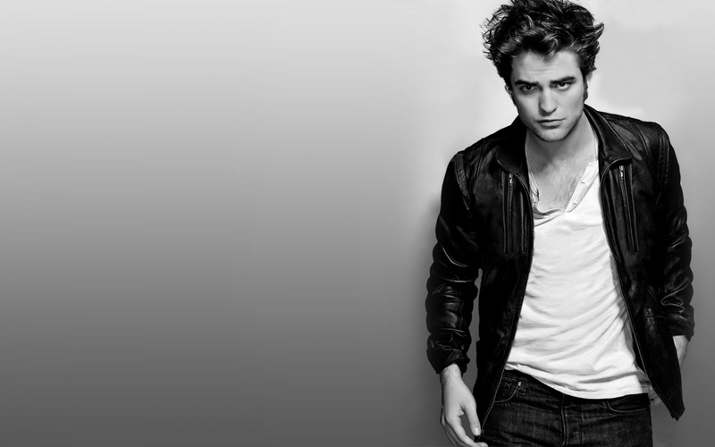 Robert Pattinson, indoors, one person, hollywood, contemplation, handsome, casual clothing, 2K, hairstyle, young men, three quarter length, standing, grayscale