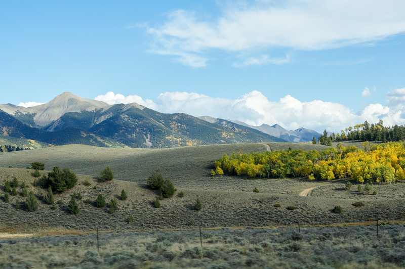 mountain range, day, mountain, no people, scenics - nature, tranquility, villa grove, arid climate, sky, idyllic, plant, drive by, nature, dirt road, tree