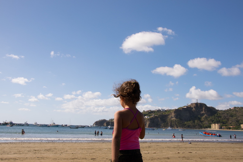 girl, beach, land, blue, camera, dom, surveillance, night, people, outdoors, sun, female, hairstyle, sunset, scenics - nature, san juan del sur, standing