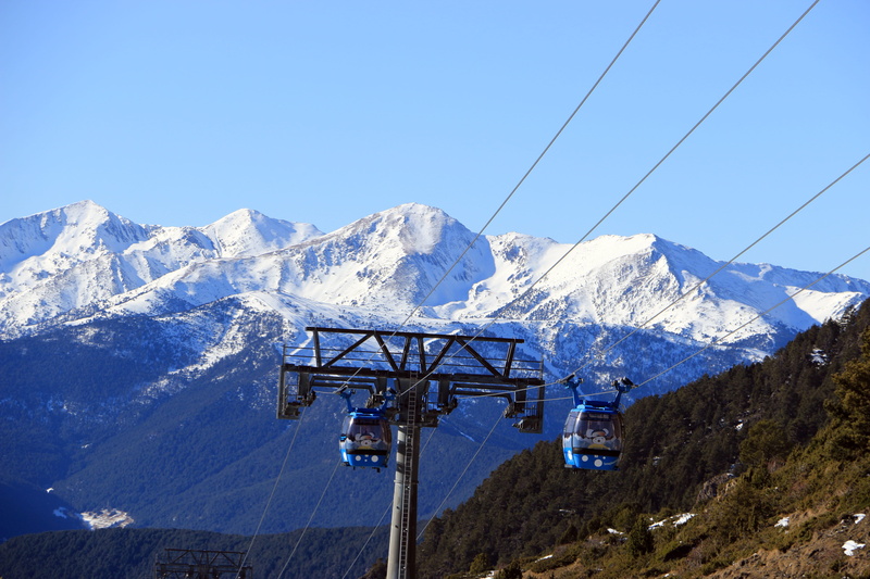 no people, clear sky, cable, mountain, overhead cable car, nature, cable car, high, blue, scenics - nature, winter, cold temperature, formation, mountain range