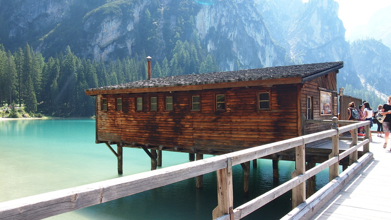 incidental people, tranquil scene, beauty in nature, Nature, mountain, tree, day, braies, outdoors, wood - material, waterfront, trentino, winter, val pusteria
