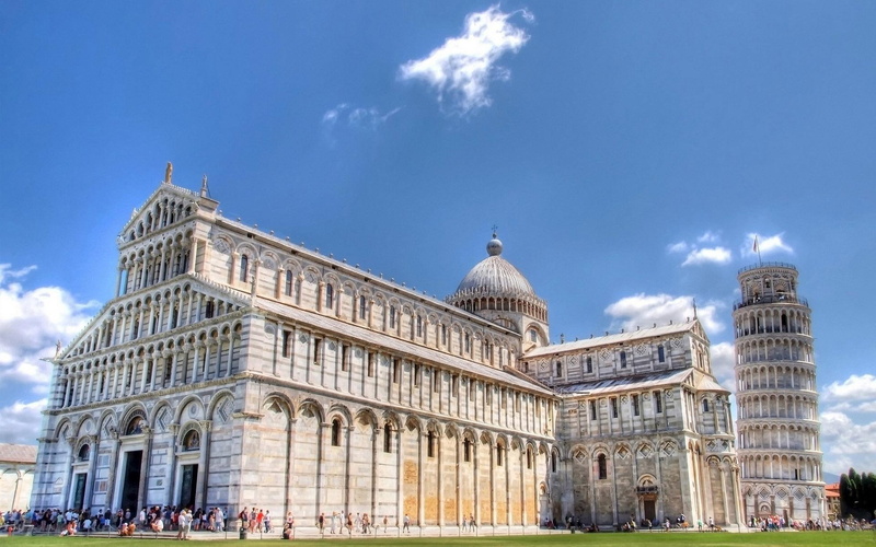 concrete, white, piazza, church, dei, europe, italy, world, miracoli, 1080P, tuscany, piazza dei miracoli, 1920x1200
