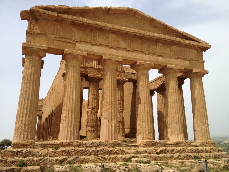 outdoors, agrigento, ancient civilization, day, no people, structure, greek, built structure, travel destinations, sicily, valle dei templi, concrete, brown