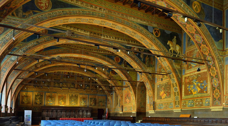 Palazzo dei priori, Perugia, 1080P, Hall of notaries, Italy, mural