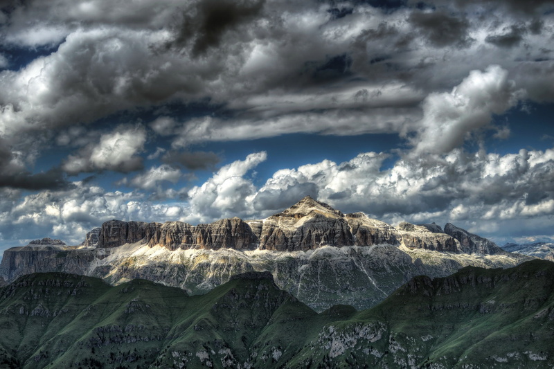 the sky, Italy, nature, mountains, Sella Group - Pian dei Fiacconi, Trento, 2K, Canazei