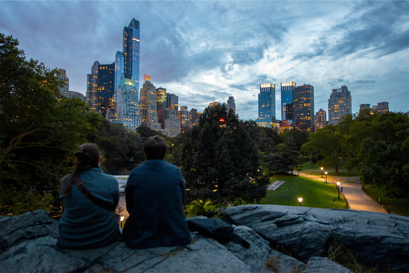 adult, skyscraper, city, rise, high, cityscape, lookout, architecture, lifestyles, men, woman, near, sky, friends, building exterior, couple, leisure activity