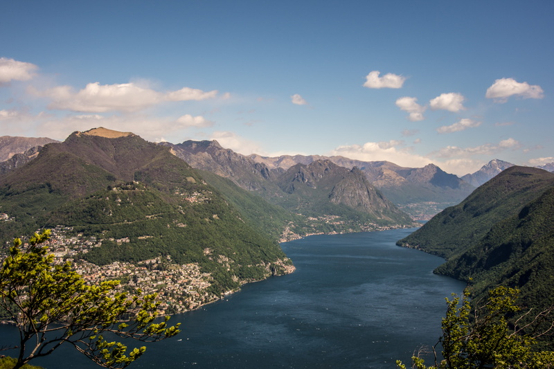 no people, forest, plant, hills, nature, tessin, travel destinations, scenics - nature, sky, switzerland, land, water, beauty in nature, lugano, volcanic crater