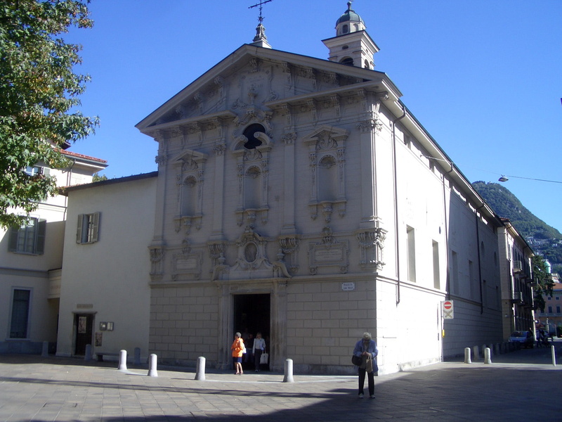 Lugano, group of people, rocco, place of worship, building Exterior, sunlight, outdoors, san rocco, religion, real people, building, blue, spirituality