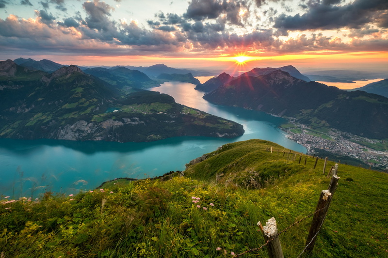 nature, 1080P, hill, lake, landscape, tranquility, tourism, rock - Object, water, Alps, no people, scenics - nature, meadow, tranquil scene, journey, panoramic