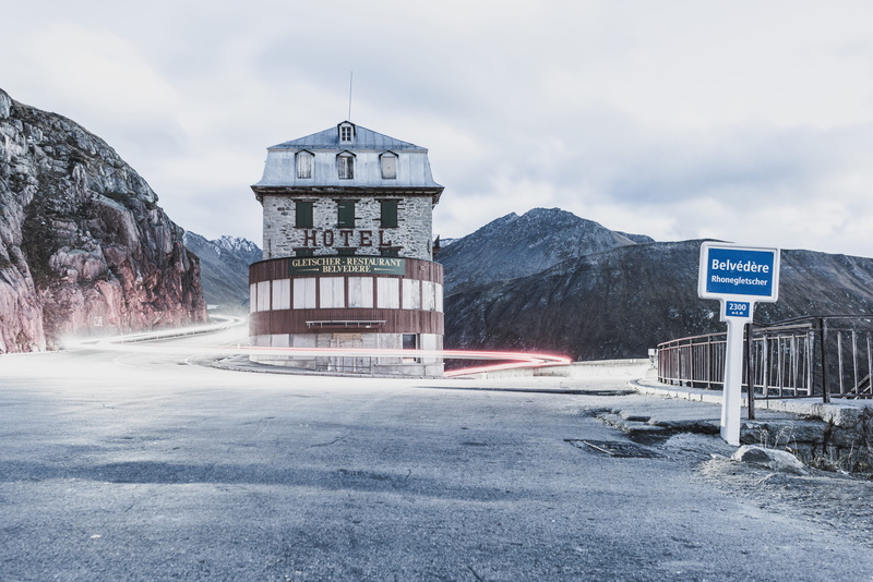 hotel, rocky, glacier, belvedere, europe, switzerland, beside, nature, tourism, outdoors, belvedere landscape, rock, architecture, cold - Temperature, closed