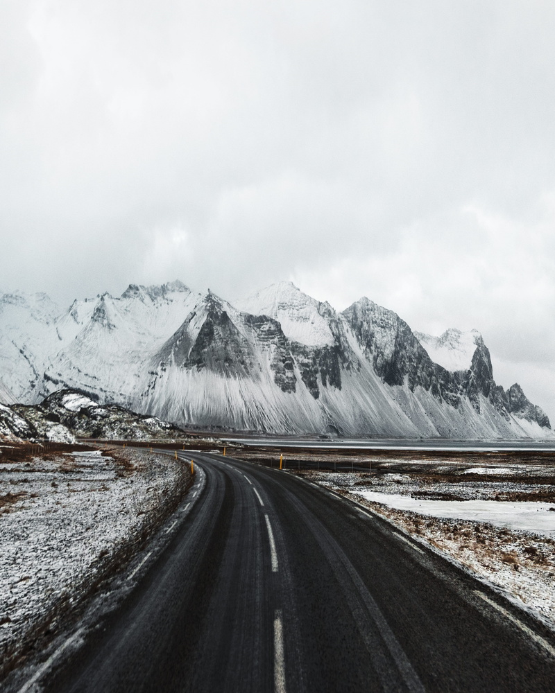 mountain Peak, 4K, sky, transportation, outdoors, weroad, winter, vette innevate, paved, path, mountain ridge, nature, iceland, mountain, strada, peak