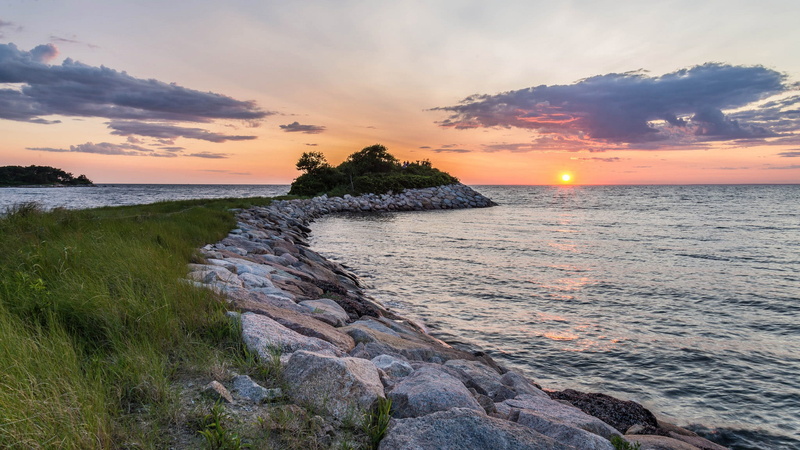 solid, nature, tranquility, summer, outdoors, blue, beauty In Nature, water, cloud - Sky, coastline, cape cod, ocean, sea, cape, bay, United States, Dusk