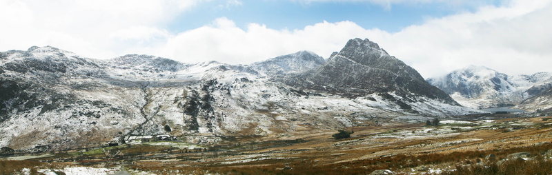 mountain peak, beauty in nature, winter, north, North, cloud - sky, pine tree, uk, Bethesda, wilderness, valley, panoramic, nature, Wales, day, mountain range