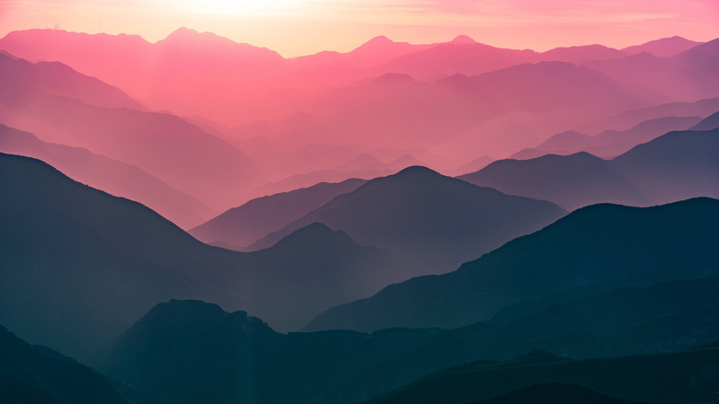 Canyon, 5K, tranquility, mountain peak, outdoors, scenics - nature, fog, mountain, sunbeam, landscape, mountain ridge, majestic, sky, no people, mountain range