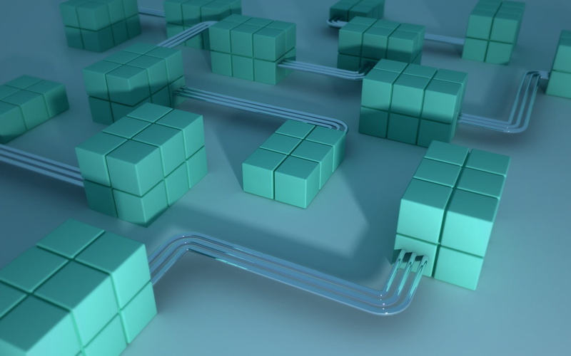 computer, leisure Games, indoors, still life, close-up, compound, ideas, blue, connection, green color, abstract, cube Shape, three Dimensional, large group of objects