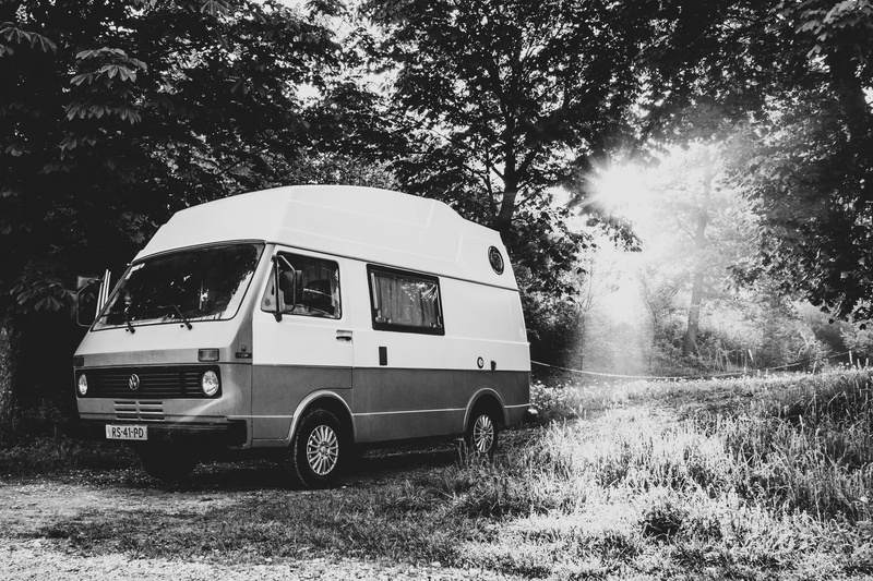 land, car, volkswagen, grass, motor vehicle, transportation, van, plant, photograhy, mode of transportation, no people, tree, outdoors, van - vehicle, architecture