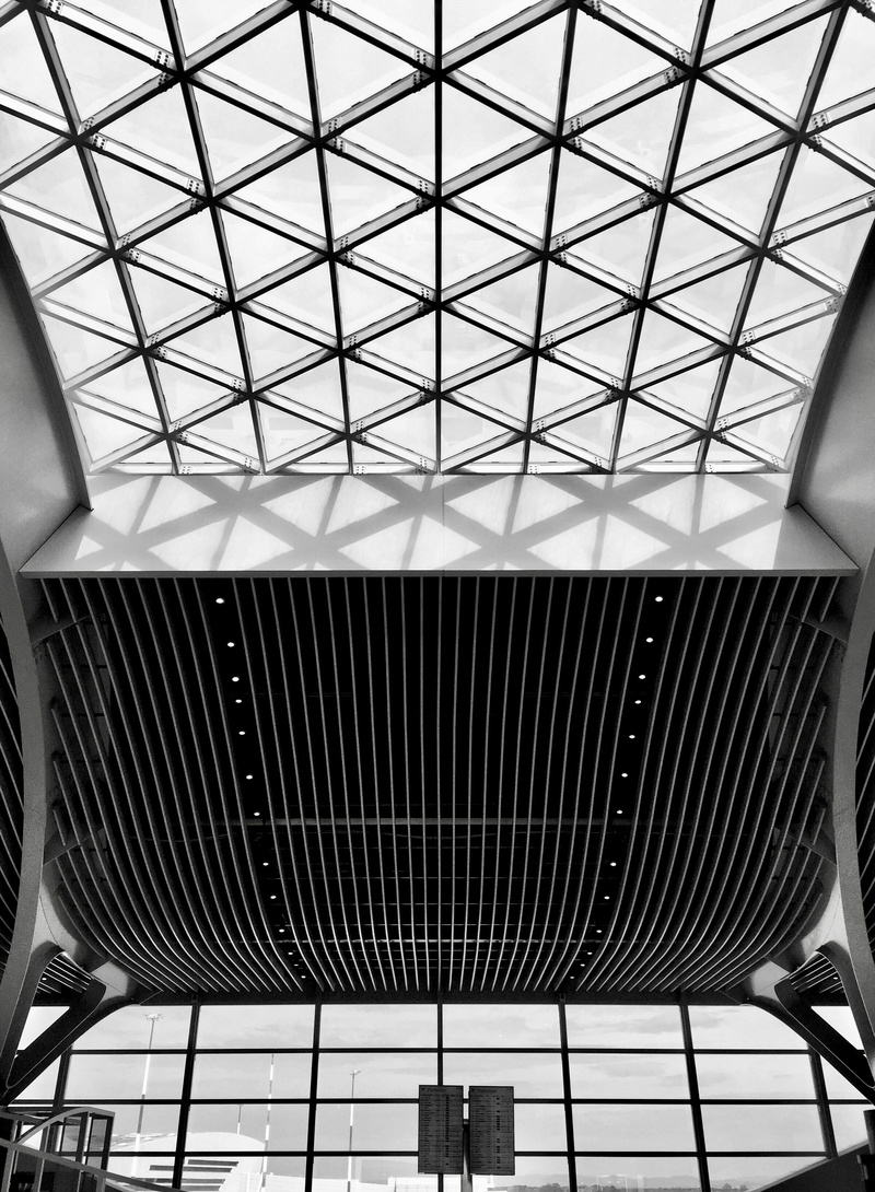 no people, low angle view, indoors, automobile, architecture and art, grille, abstract, metal, architectural feature, modern, design, fiumicino, urban