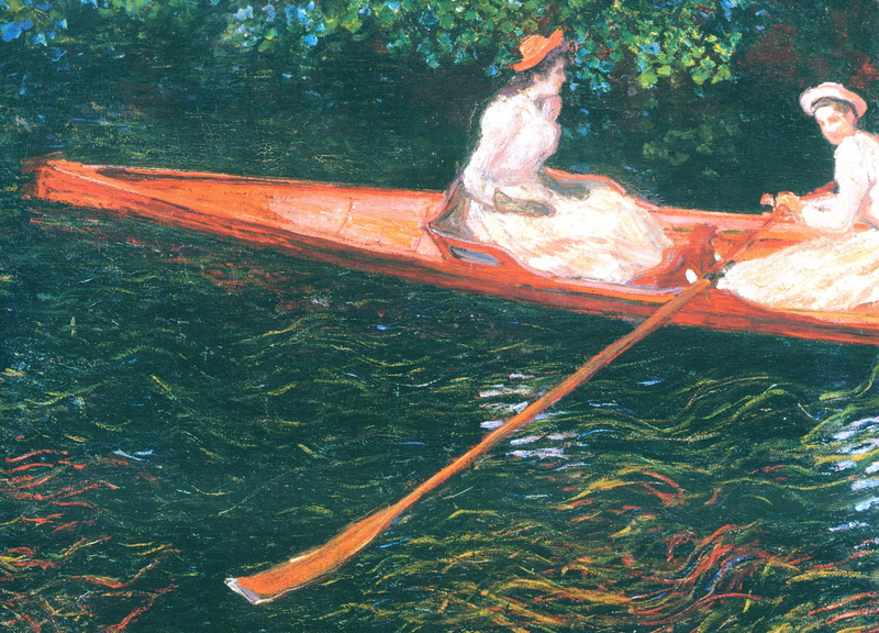 1080P, Claude Monet, picture, genre, Pink Boat. Boating on the River Epte